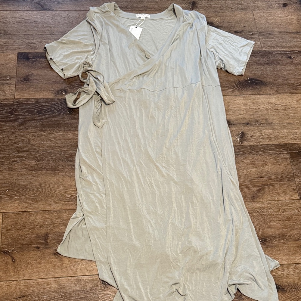 Barefoot dreams luxe milk jersey 3/4 sleeve wrap dress 3XL NwT